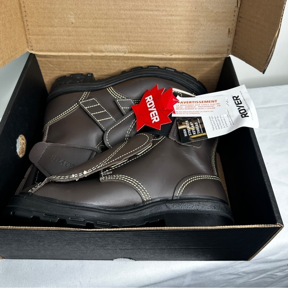 Royer - Composite Toe Work Boots with Met Guard FR Composite Toe - Brown Leather